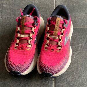 Brooks Pink and Gold Athletic Shoes for Running